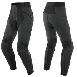Hot Sale ⌛ Dainese Pony 3 👩 Women's Leather Trousers Black 🔔