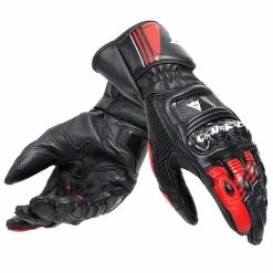 Outlet ⌛ Dainese Druid 4 Leather Gloves Black/Lava Red/White 🎉