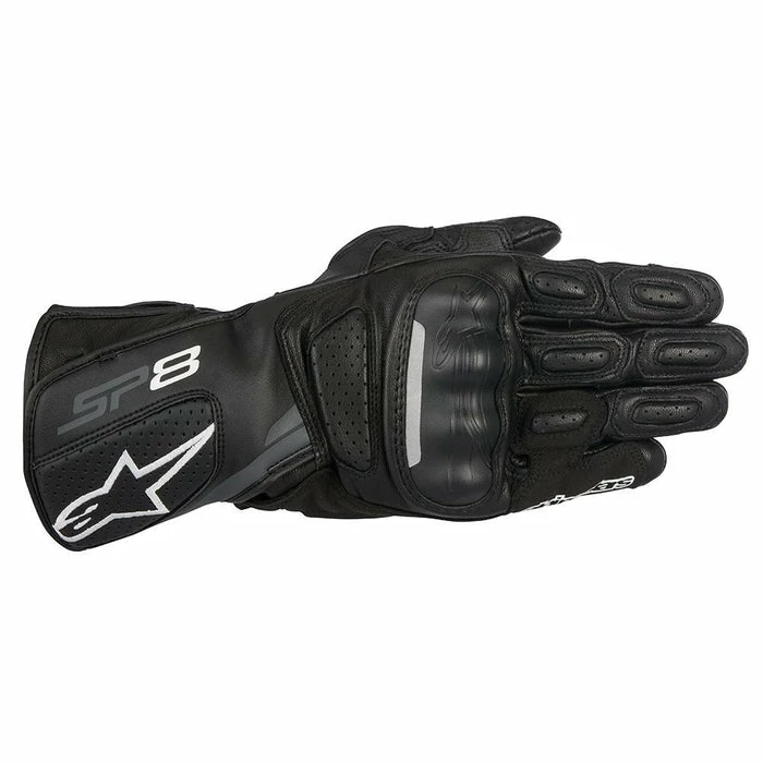 Best deal 👍 Alpinestars SP-8 V2 Leather Motorcycle Gloves Black/Grey 🥰