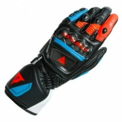Coupon 😍 Dainese Druid 3 Leather Gloves Black/Blue/Red 🎉