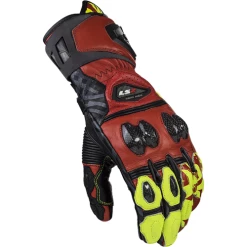 Cheap 🧨 LS2 Feng Leather Gloves Red/Yellow Fluo 💯
