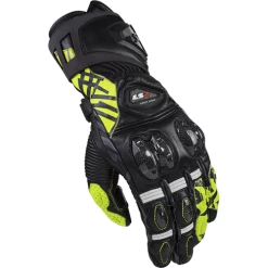 Best deal 🤩 LS2 Feng Leather Gloves Black/Yellow Fluo 🌟