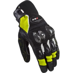 New 😍 LS2 Spark 2 Air Short Leather Gloves Black/Yellow Fluo 🧨