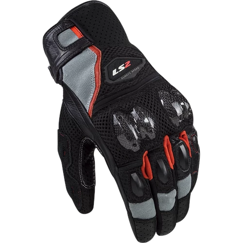 Outlet ๐งจ LS2 Spark 2 Air Short Leather Gloves Black/Grey/Red โ