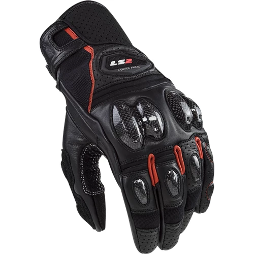 Flash Sale ๐ฅ LS2 Spark 2 Short Leather Gloves Black/Red ๐