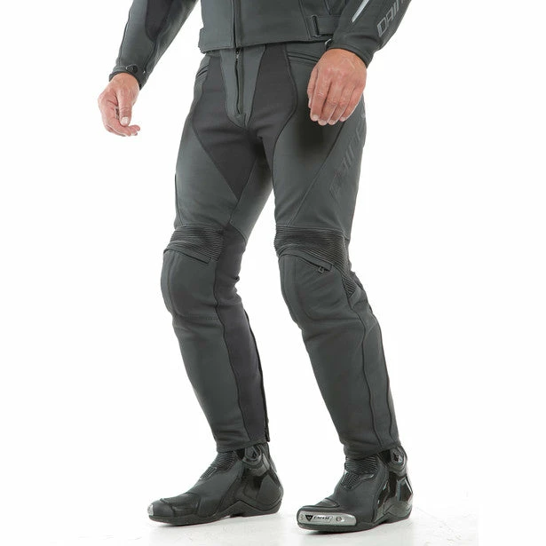 Best Sale 😀 Dainese Pony 3 Leather Trousers Short Leg Matt Black 😍 - Image 3